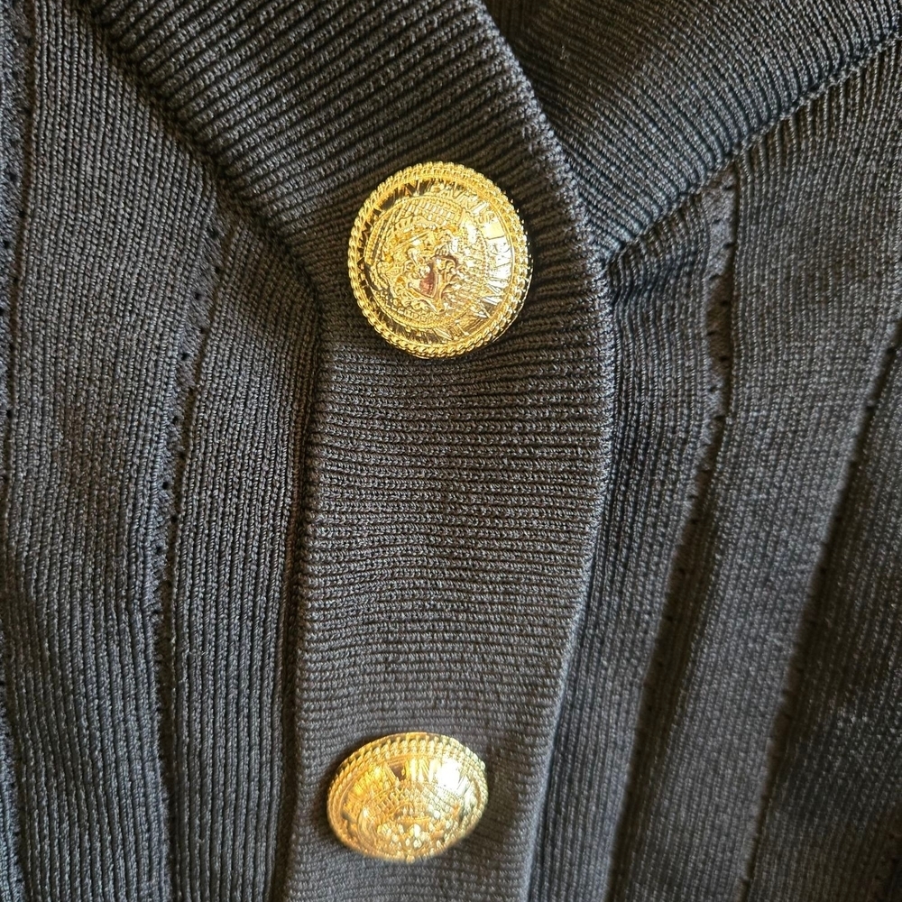 Vintage Button Embellished Ribbed Cardigan - Picture 5 of 9